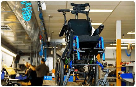 a rocky bay postural support equipment is hoisted up for maintenance.
