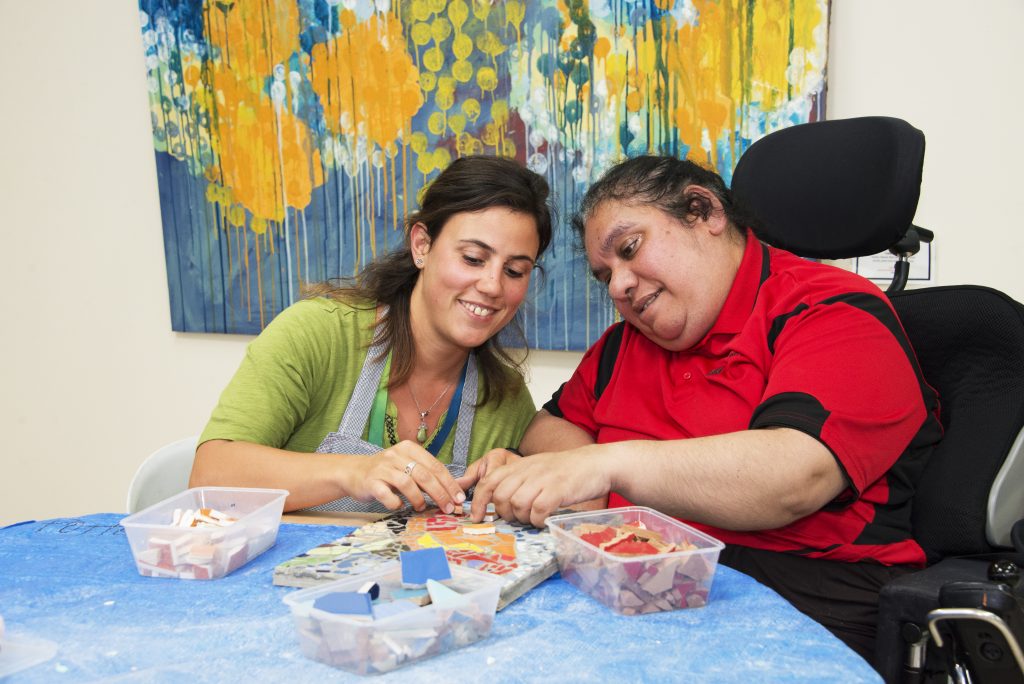 Woman with her client enjoying an activity together.