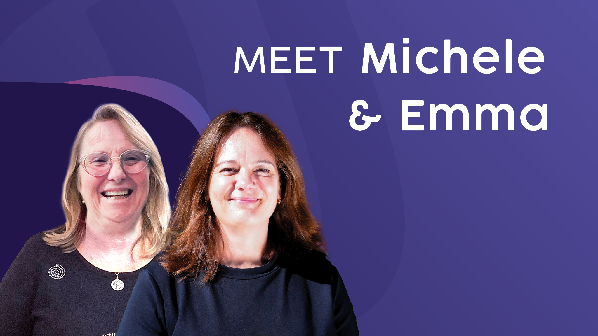 Photo of Rocky Bay staff member Emma and Michele with the text 'Meet Michele & Emma'