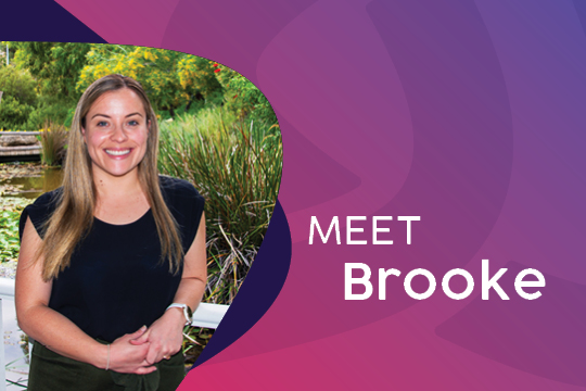 Photo of Rocky Bay staff member Brooke, with the text 'Meet Brooke.'