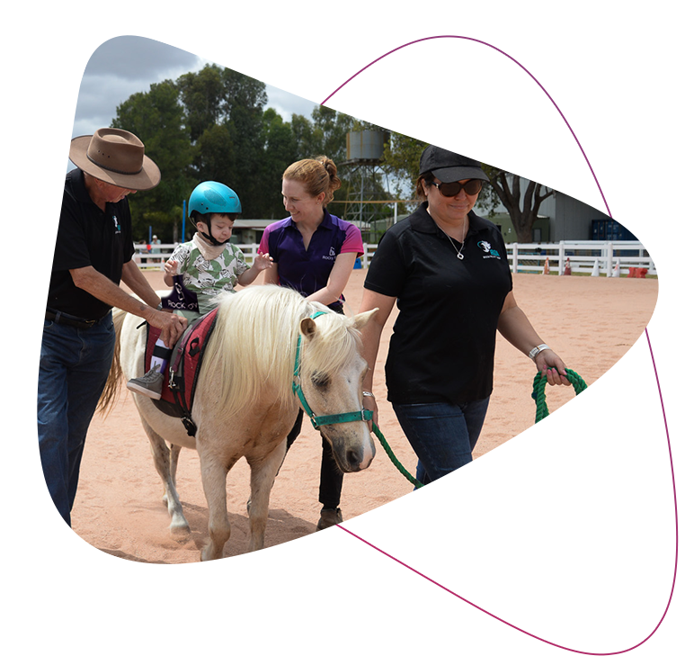 Customer Henry Duca accessing Hippotherapy services. 
